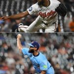 Insólito: El dominicano Seranthony Domínguez vistió el uniforme de Baltimore y Toronto en la doble cartelera del martes