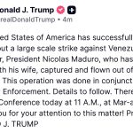 Trump en twitter: capturamos a Maduro y su esposa