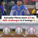 MLB: Salvador Pérez se fue de 3-3 en los retos que hizo en cuanto a las sentencias de bolas y strike